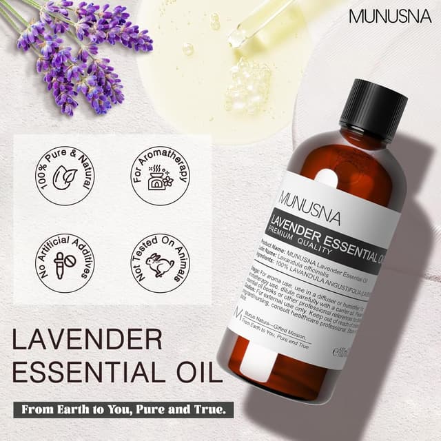 Detalle de MUNUSNA Lavender Essential Oil 100 ml