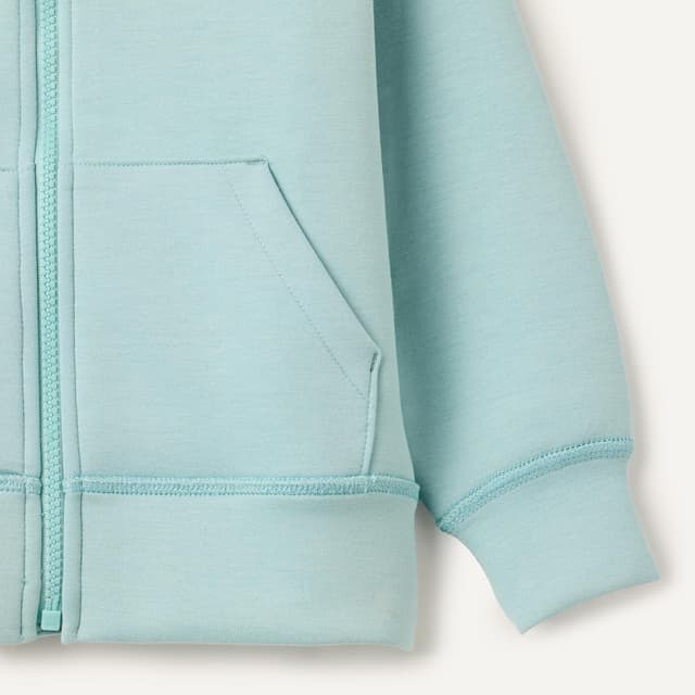 Detalle de Amazon Essentials Jungen Relaxed-Fit Hoodie mit durchgehendem Reißverschluss – atmungsaktiv für Schule & Freizeit