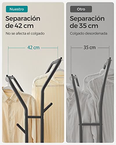 Thumbnail 3 de SONGMICS Burro para Ropa con Ruedas y Doble Barra