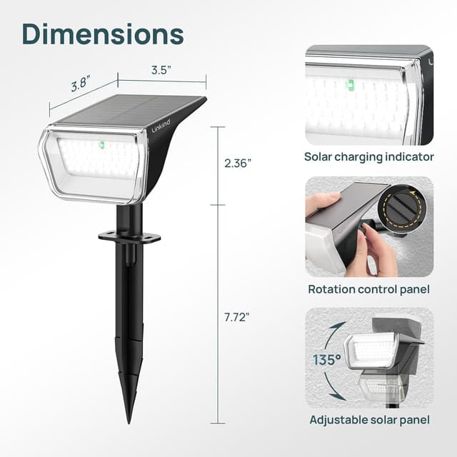 Thumbnail 6 de Linkind solar wall lights outdoor 800lm warm white with Winter Mode (6-pack)