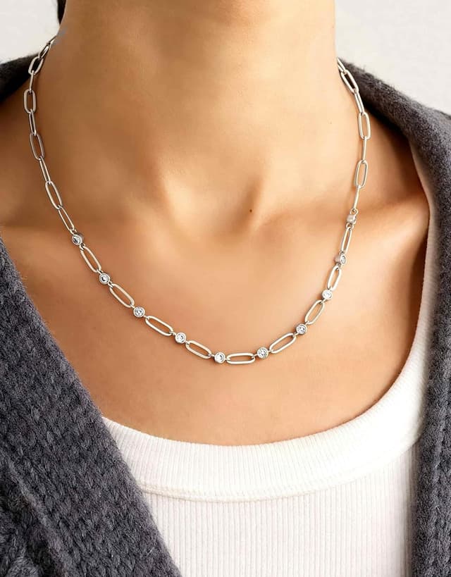 Thumbnail 5 de BodyBonita Paperclip Collar Chain Trendy 16 Inch