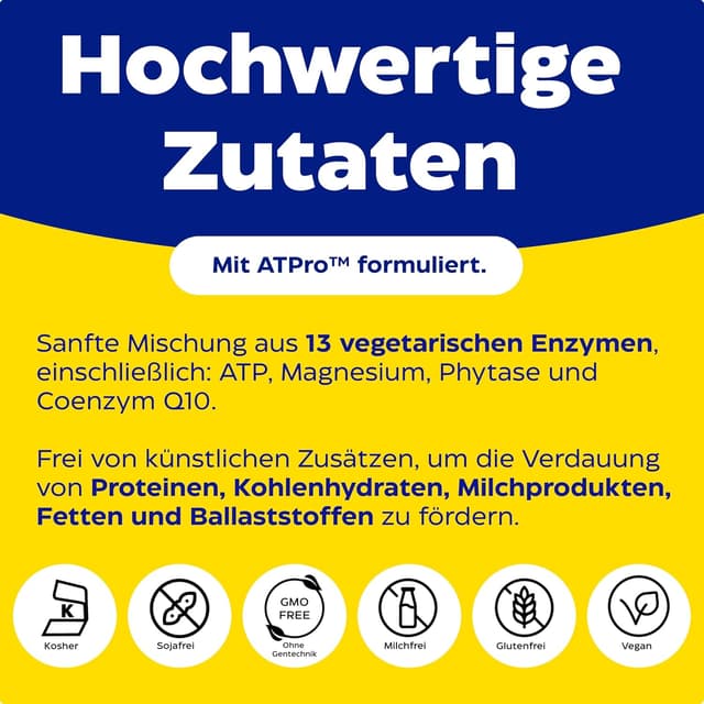 Detalle 2 de Digest Gold von Enzymedica: schnell wirkende Enzym-Formel gegen Gase & Blähungen (180 Kapseln)