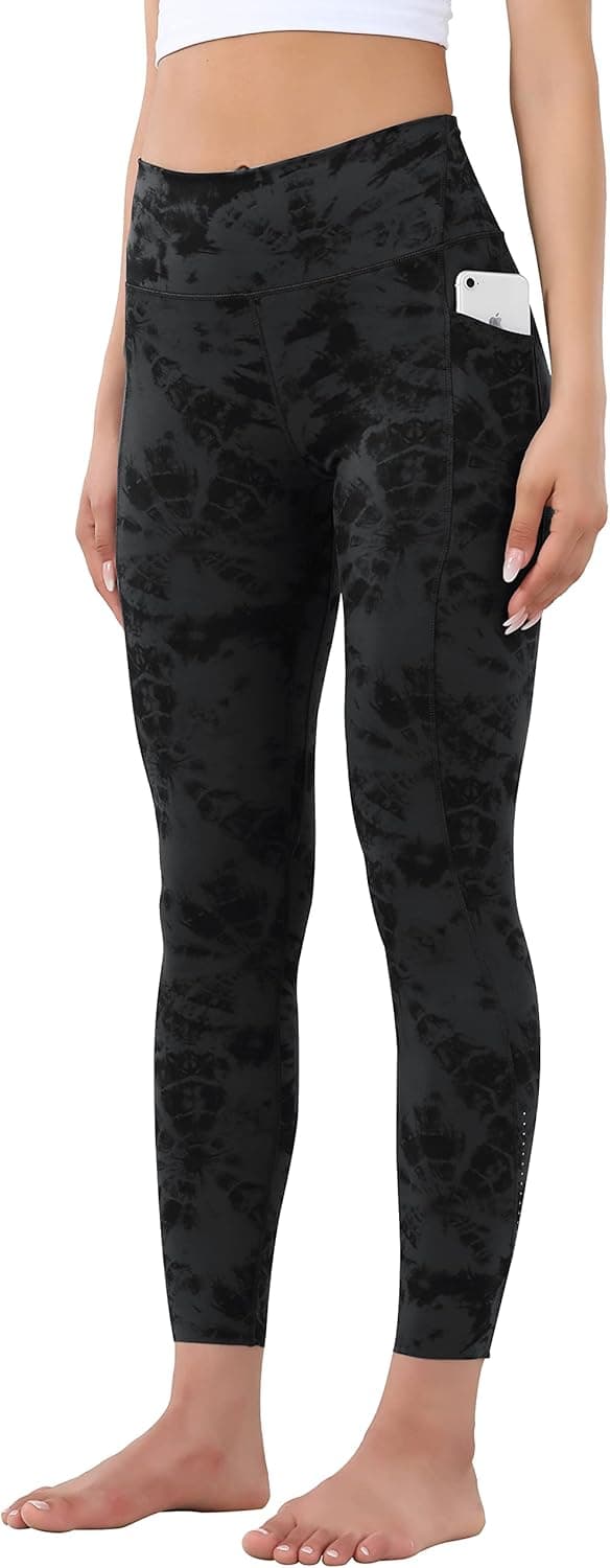 Detalle de OVRUNS high-waist gym leggings with pockets for women (yoga, running & compression)