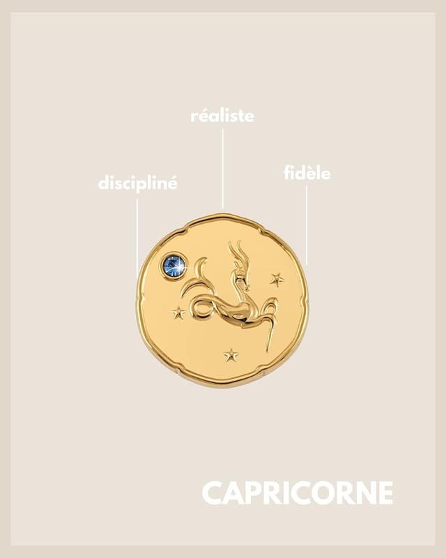 Detalle 2 de GD GOOD.designs EST. 2015 Collier en or 18K avec pierre de naissance et pendentif zodiaque pour femme