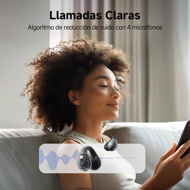 Detalle de QCY Crossky C30 cuffie open-ear clip wireless Bluetooth 5.4 con chiamate ENC e doppia connessione