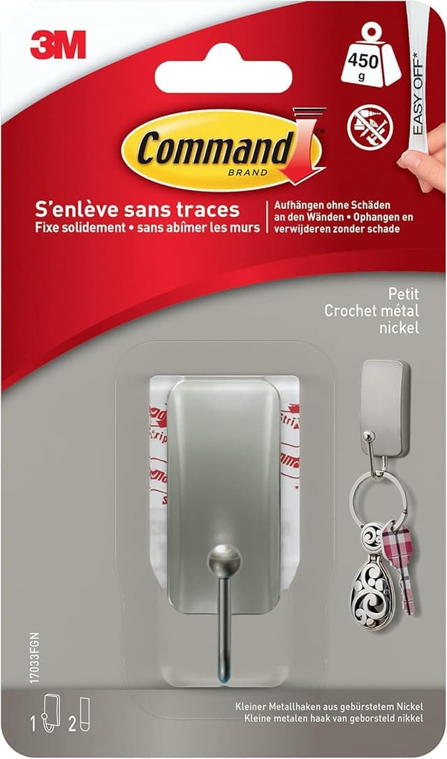 Thumbnail 4 de Command Grand Crochet métal nickel brossé