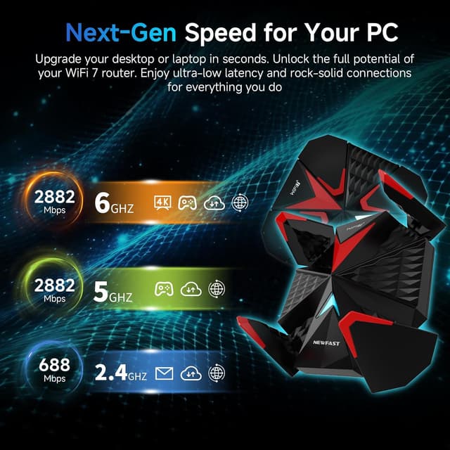 Thumbnail 5 de NEWFAST 6500Mbps USB WLAN Stick WiFi 7 📡