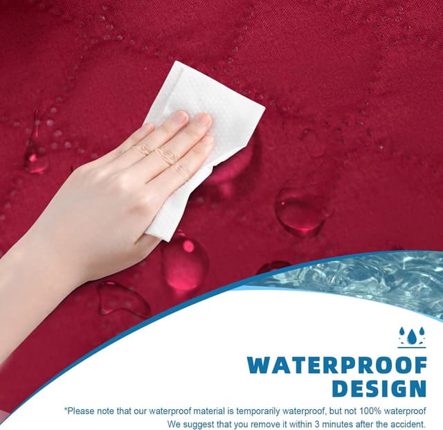 Thumbnail 4 de Jaotto Copridivano impermeabile trapuntato 2 posti con braccioli e tasche laterali (Bordeaux)