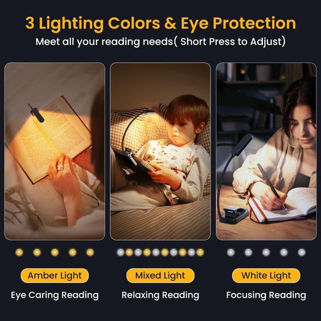 Detalle de GARITE Luz Lectura USB 10 LED 360°