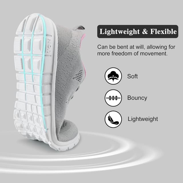 Detalle de FUDYNMALC Women’s Fashion Lightweight Sneakers with Memory Foam Insole and Non-Slip EVA Sole