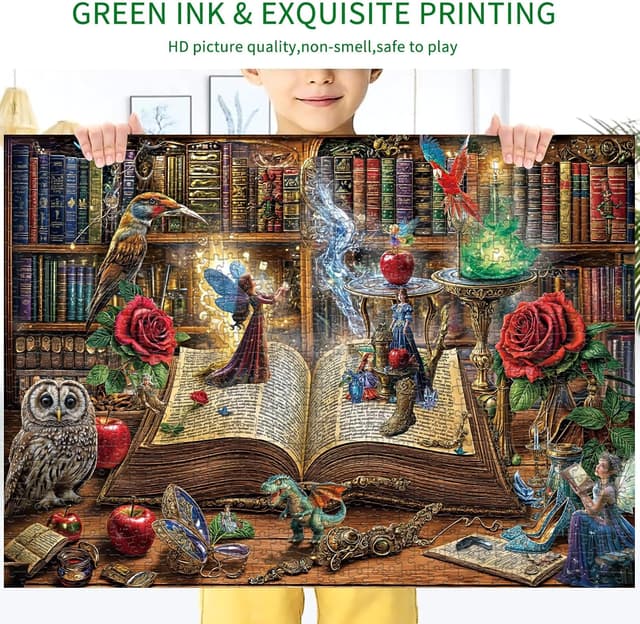 Detalle de Fantasy Secrets: Zauberbuch Puzzle mit 1000 Teilen (70 x 50 cm) – für Erwachsene und die ganze Familie