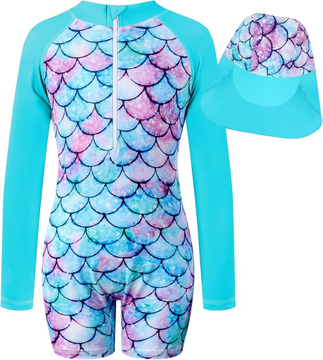 Detalle de Girls UV rash guard swimsuit, long sleeve