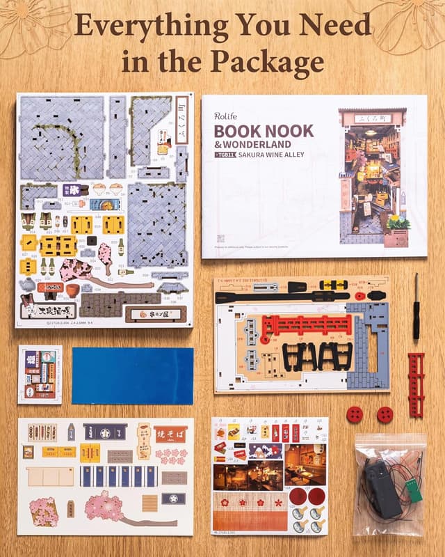 Thumbnail 6 de Rolife Book Nook Kit Sakura Wine Alley miniature diorama