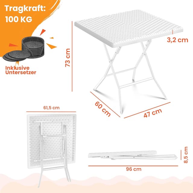 Thumbnail 1 de KESSER Balkontisch klappbar 60x47x73 cm