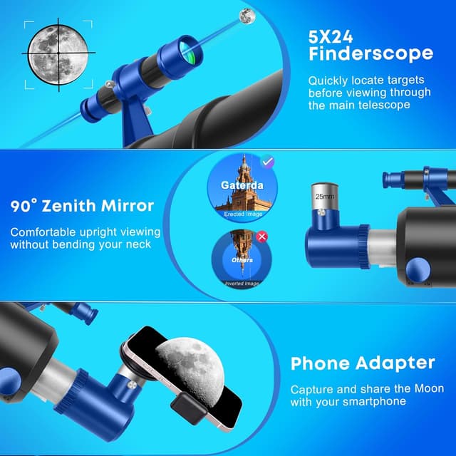 Thumbnail 4 de Gaterda Teleskop 90 mm Refraktor 🔭