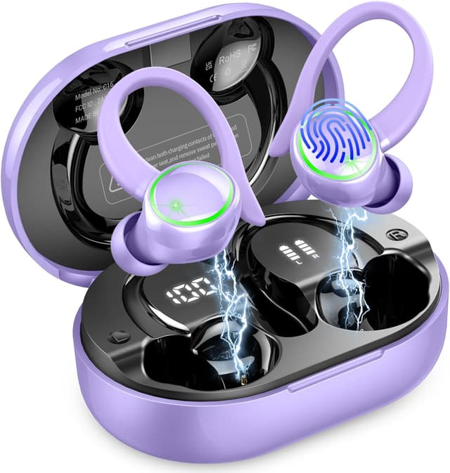 Thumbnail 6 de Wireless Bluetooth 5.4 Sports Earbuds with Earhooks, ENC Noise Cancelling & IPX7 Protection