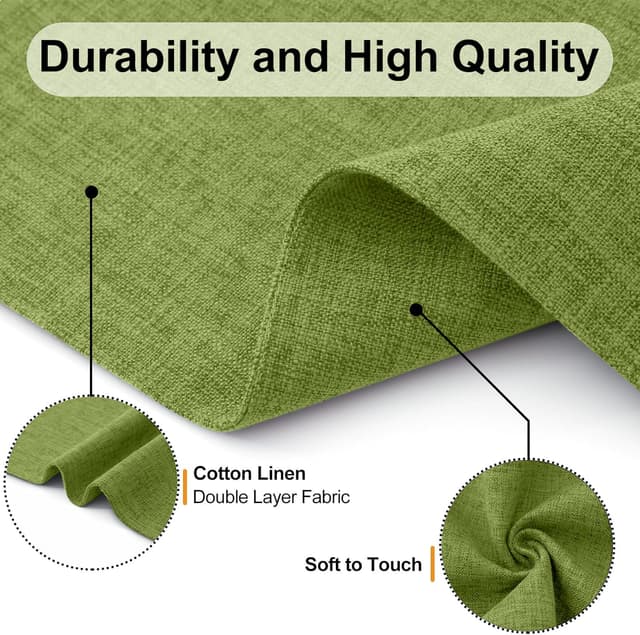 Detalle de Homaxy Cloths Placemats Set of 6 (13" x 19") in Grass Green — Heat-Resistant Washable Cotton-Linen Table Mats