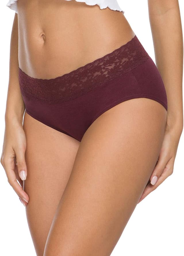 Detalle de Wealurre Cotton Panties for Women (Bikini/hipster lace brief) – No-show VPL comfort pack