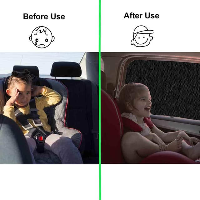 Detalle de AuFiiy Baby car window shades 110x50cm