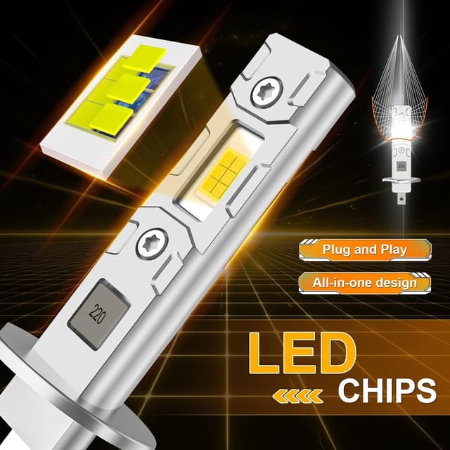 Detalle de Ampoules H1 LED mini 1:1 6500K 32000LM Plug and Play (pack de 2) – format universel