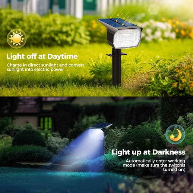 Detalle 1 de Solar RGB spot lights 3 pack, 20 LED