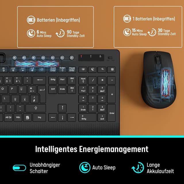 Thumbnail 4 de Kabelloses Tastatur-Maus-Set 2,4 GHz ⌨