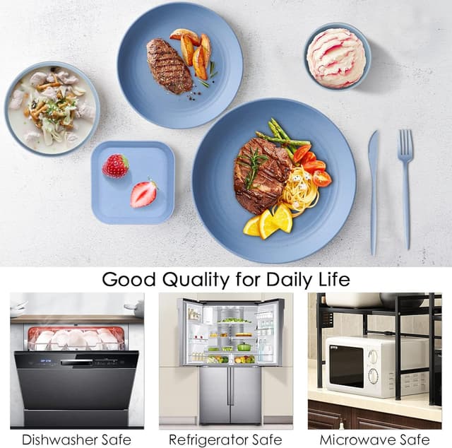 Detalle de 62pcs unbreakable dinnerware set for 5