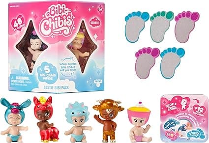 Detalle de BANDAI Bibi Chibis Pack 5 Figuras Muñecas Bebés 🎀