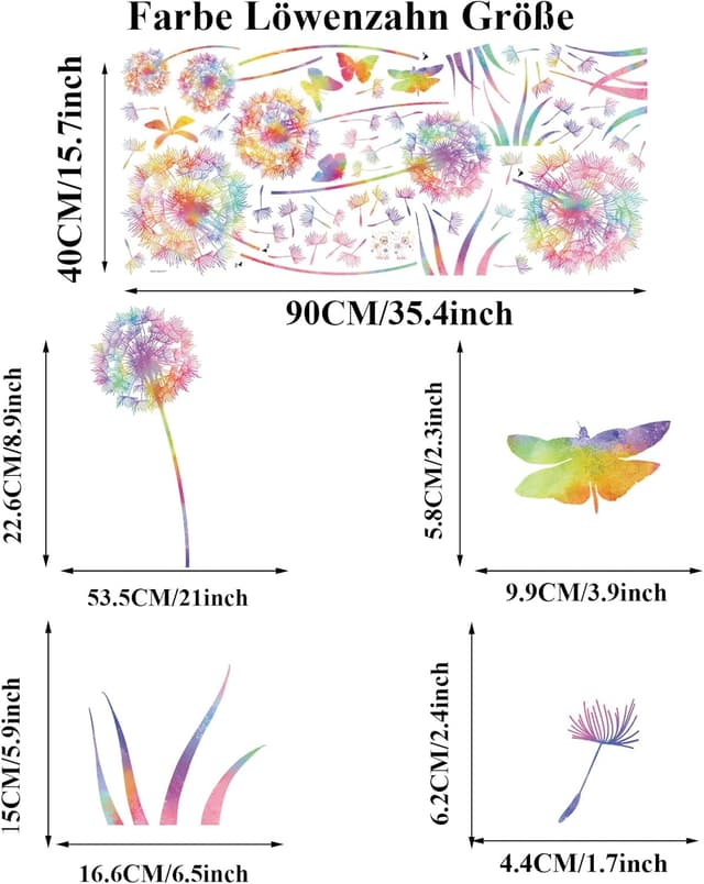 Thumbnail 6 de KAIRNE Wandtattoo Pusteblume 90×40 cm 🌼