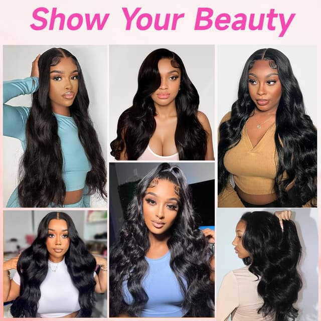 Detalle de KOTTN 28 Inch Body Wave 13x6 HD Lace Front Wig (200 Density) — Virgin Human Hair, Pre-Plucked