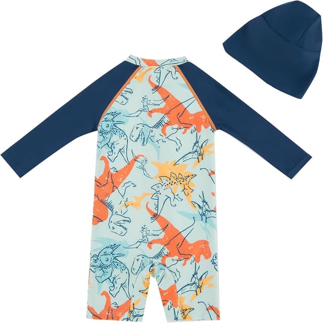 Detalle de UMELOK Baby Badeanzug mit Sonnenhut UV-Schutz (UPF 50+) für Baby Jungen