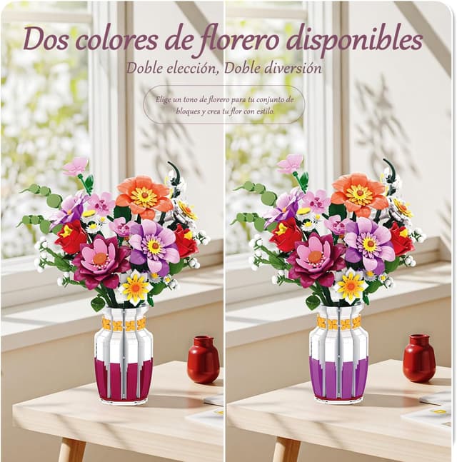 Thumbnail 1 de Set de Construcción de Ramo de Flores 1278 piezas