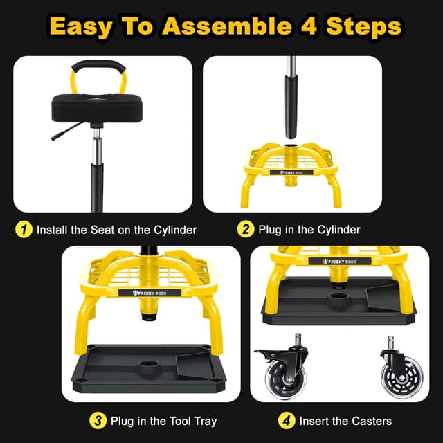 Thumbnail 6 de FREEKYROCK Rolling Shop Stool 330 LBS