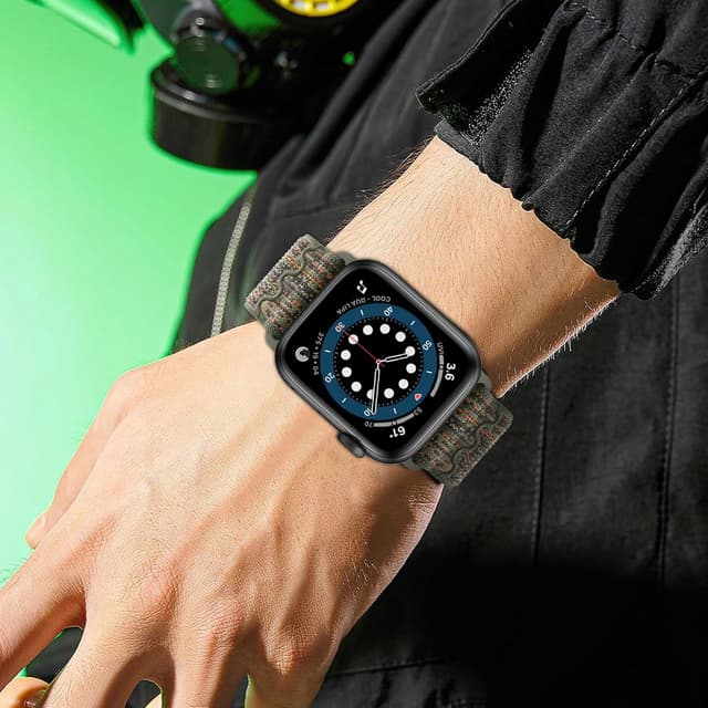 Detalle de GZ GZHISY Sport Loop Nylon Band for Apple Watch (38mm–49mm) — hook-and-loop fastener replacement strap