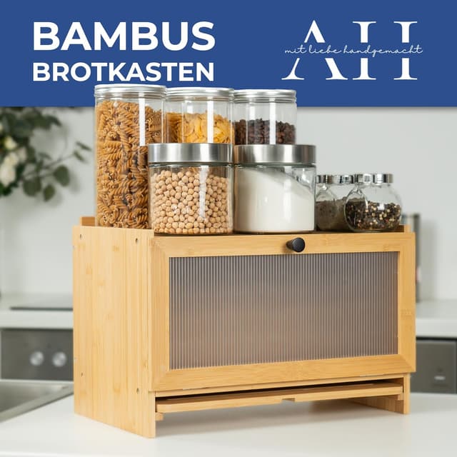 Detalle 2 de AH Bambus Brotkasten mit Schneidebrett