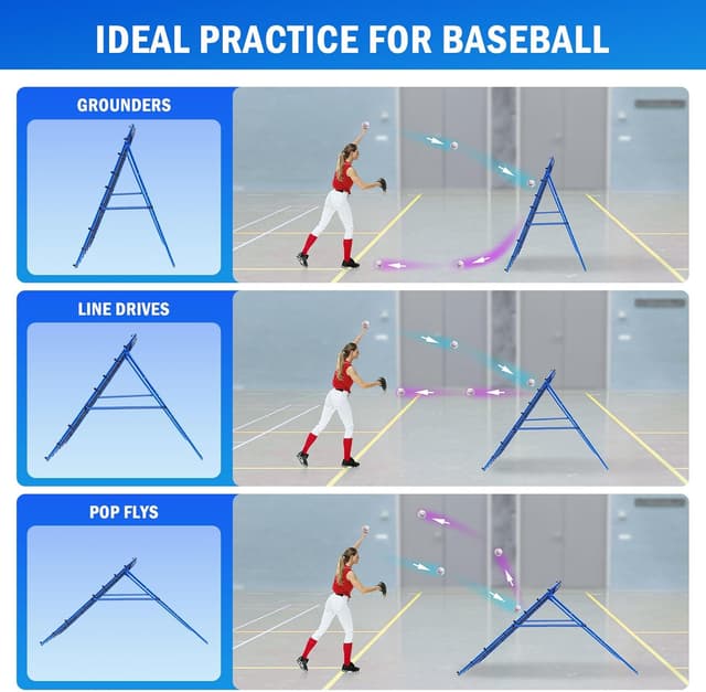 Detalle de Winthai Volleyball/Baseball Rebounder Net (5 x 4 ft) with Quick-Adjust Pitchback Targets