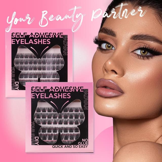 Thumbnail 6 de FADVAN Faux Cils Autoadhésifs Naturel D Curl – Extensions en clusters 0,07 mm (8 à 16 mm), sans colle