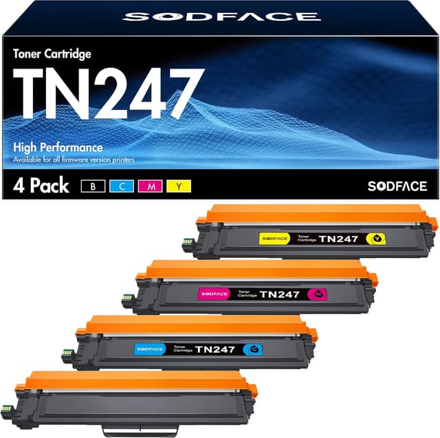 Detalle de SODFACE TN247 4-Pack Toner Cartridges for Brother