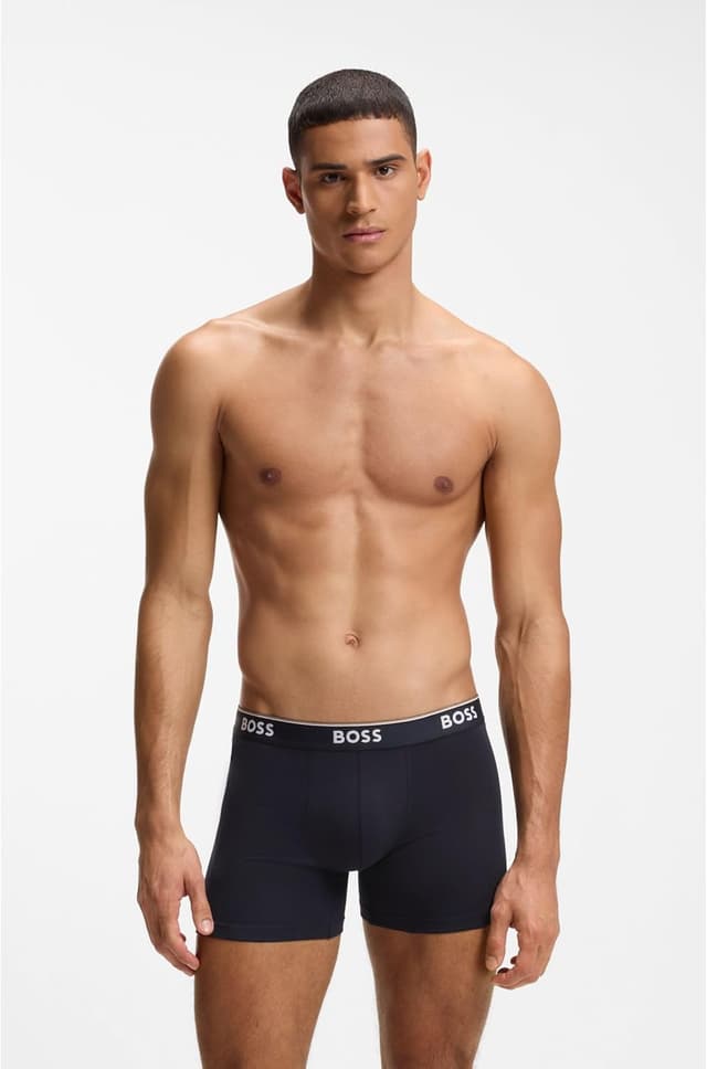 Detalle 2 de BOSS Herren BoxerBr 3P Power Dreierpack – eng anliegende Boxershorts aus Stretch-Baumwolle