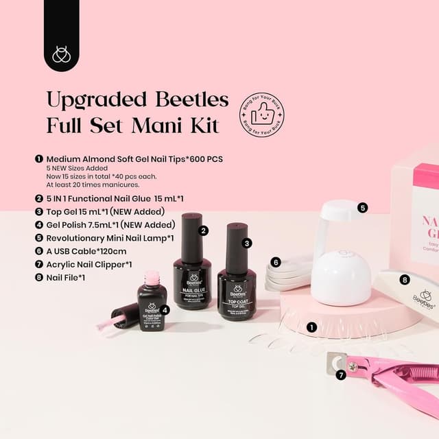 Thumbnail 6 de Beetles Nail Tips Set 600 Stück Mandel