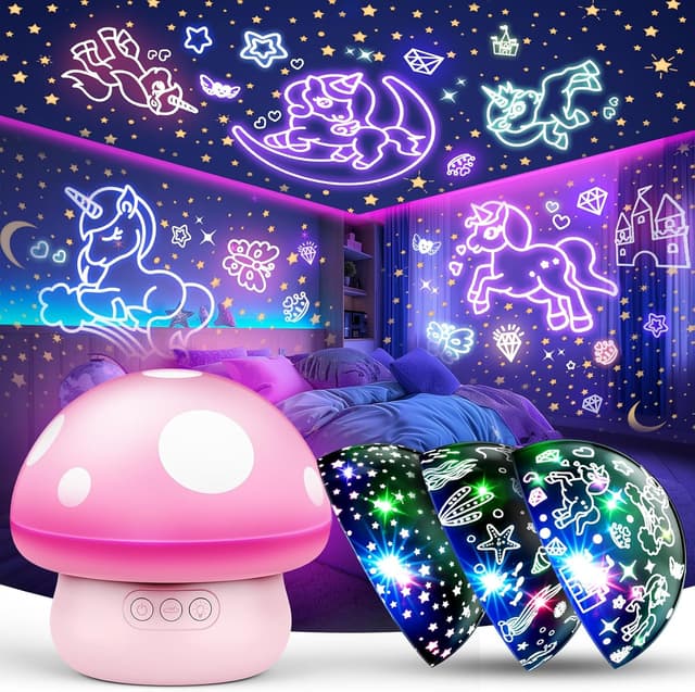 Detalle de iKidiki Unicorn Night Light Projector for Ages 2–6