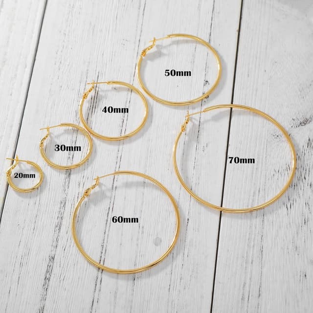 Detalle de MOROTOLE Creolen aus Sterling Silber mit 14 Karat Echtvergoldet – große, dünne Endlose Creolen für Damen