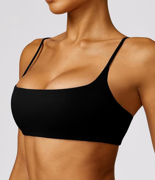 Detalle 2 de Comper Women’s Thin-Strap Wirefree Sports Bra with Removable Pads (U-Shape Racerback)