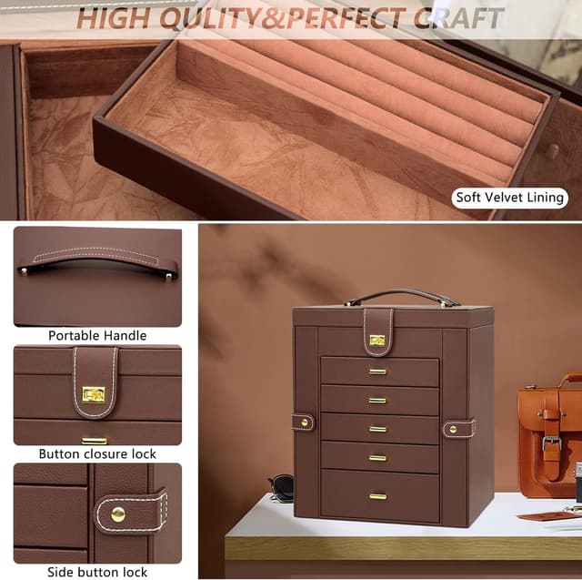 Thumbnail 5 de AKOZLIN Large 6-Tier Jewelry Box Organizer 6-tier