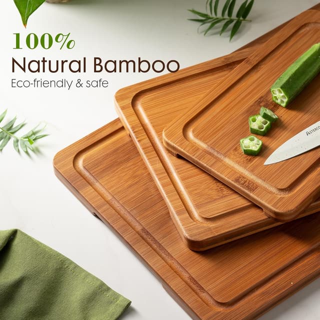 Detalle 2 de Astercook Bamboo Cutting Boards 3-Piece 🍽