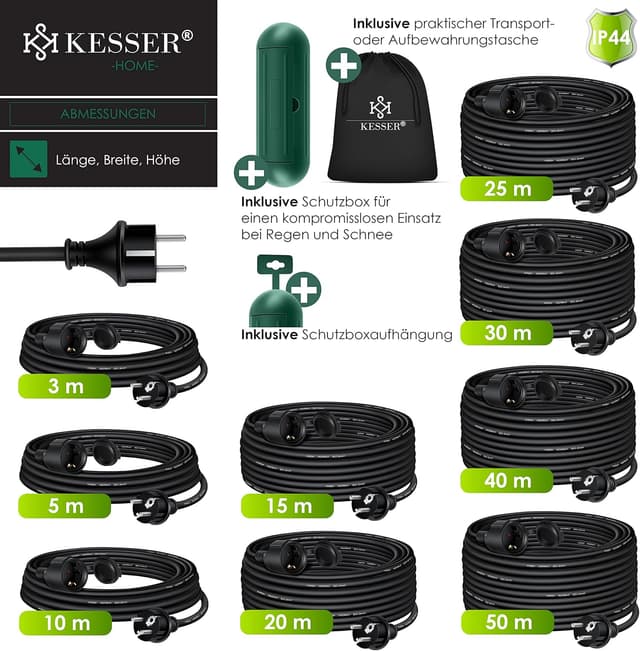 Thumbnail 6 de KESSER Verlängerungskabel 20m IP44 Schuko