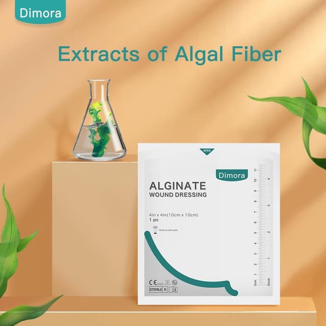 Detalle de Dimora Calcium Alginate Wound Dressing 4x4 Patches (10 Sterile Pads)