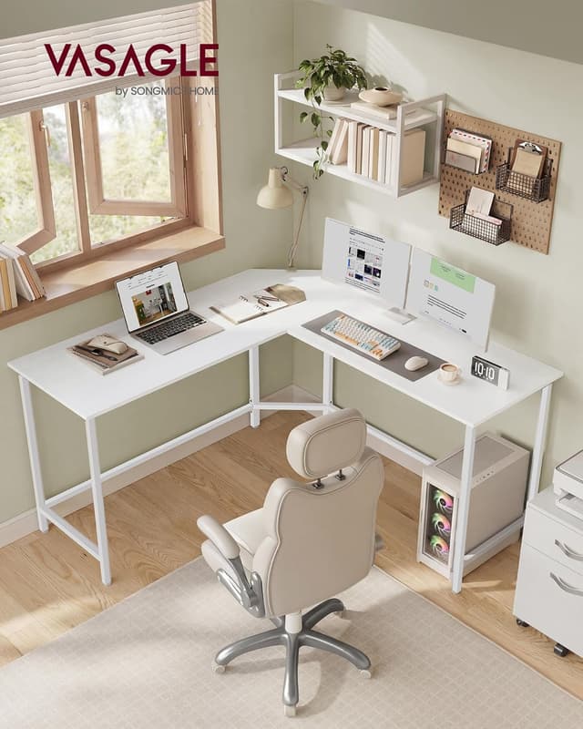 Detalle 2 de VASAGLE Scrivania a L 140 x 140 cm