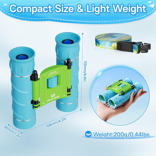 Thumbnail 3 de QUNSE 10x25 binocolo professionale compatto per birdwatching e teatro