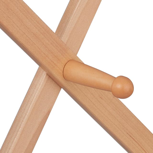 Thumbnail 6 de Relaxdays Attaccapanni da parete allungabile con 10 ganci in legno naturale